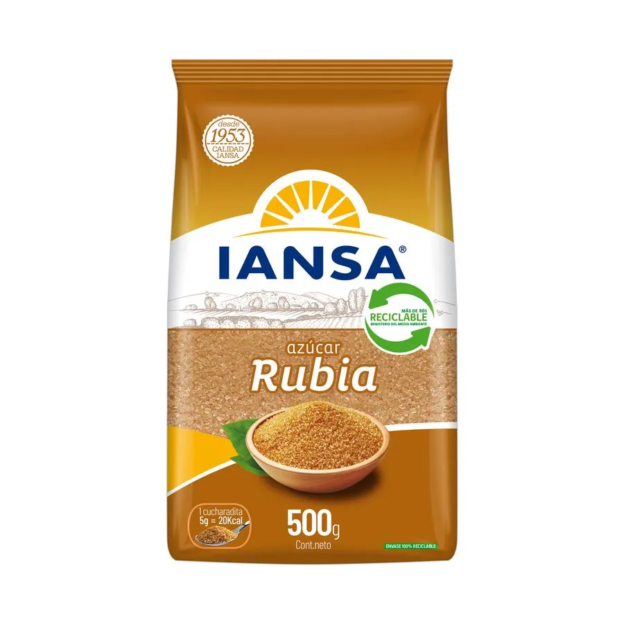 Azucar Rubia 500 g, Iansa