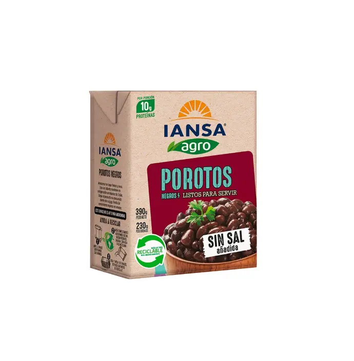 Porotos Negros 390 g, Platolisto Iansa