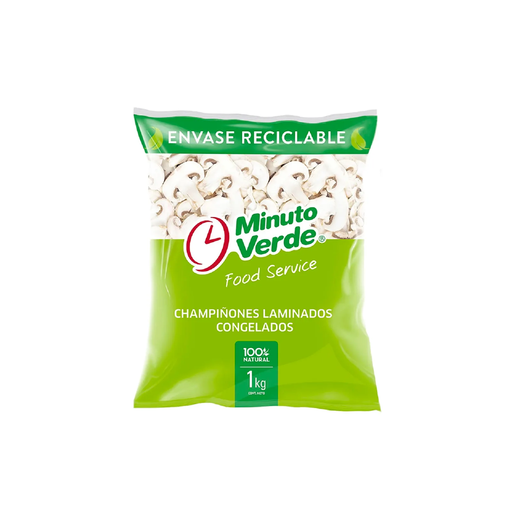 CHAMPIÑONES LAMINADOS EN TIRAS IQF 10*1 KG MINUTO VERDE       