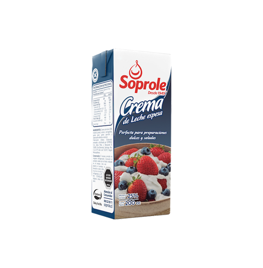CREMA ESPESA 6 X 200 CC SOPROLE                               