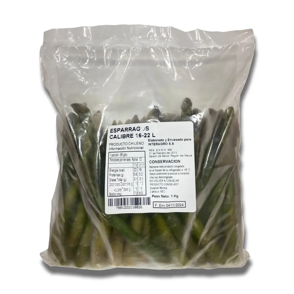 ESPARRAGOS CALIBRE 16/22 - 5 X 1 KG INTERAGRO                 