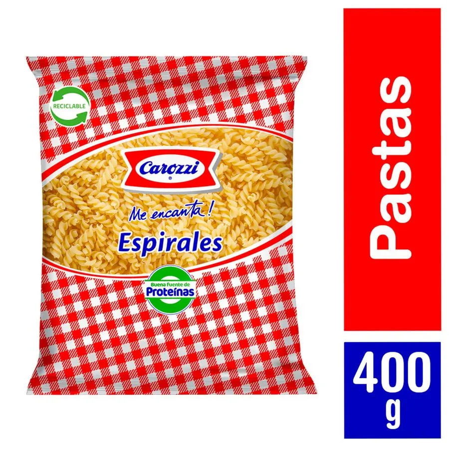 FIDEOS ESPIRAL 49   5 X 400 GR CAROZZI                  