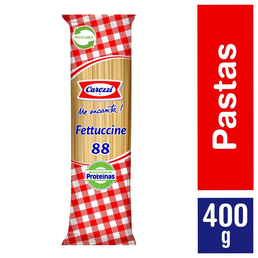 FIDEOS FETTUCCINE 88   5 X 400 GR CAROZZI               
