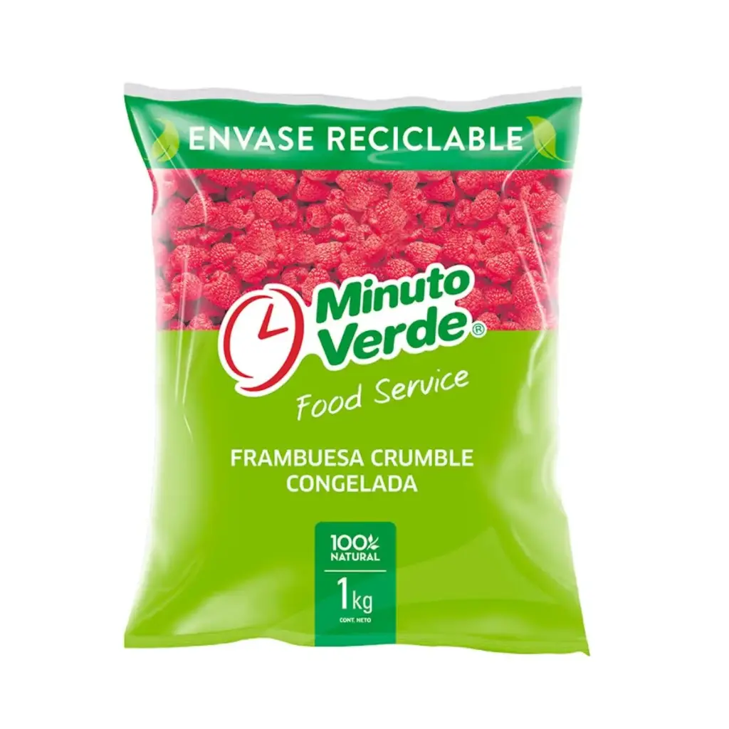 FRAMBUESA CRUMBLE IQF 14 X 1 KG MINUTO VERDE                  