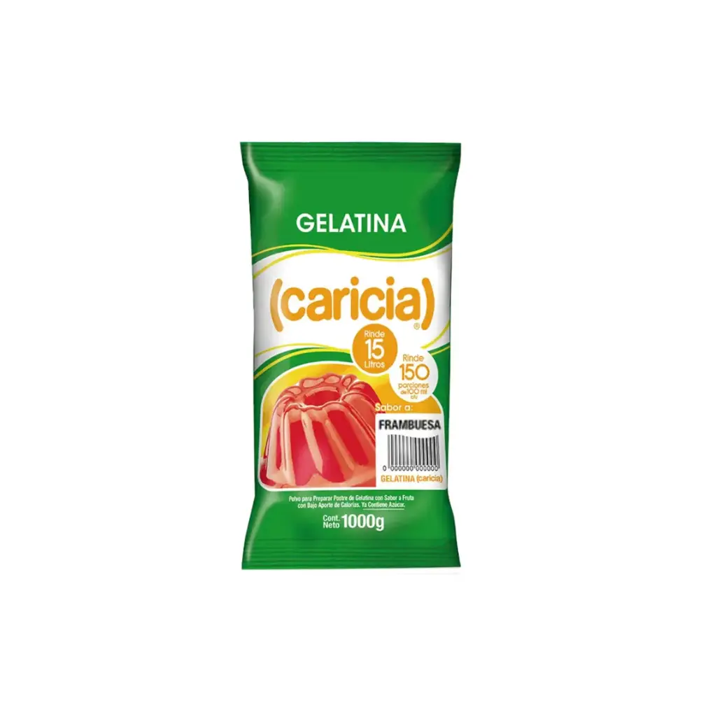 GELATINA FRAMBUESA 10 X 1  KG CARICIA                   