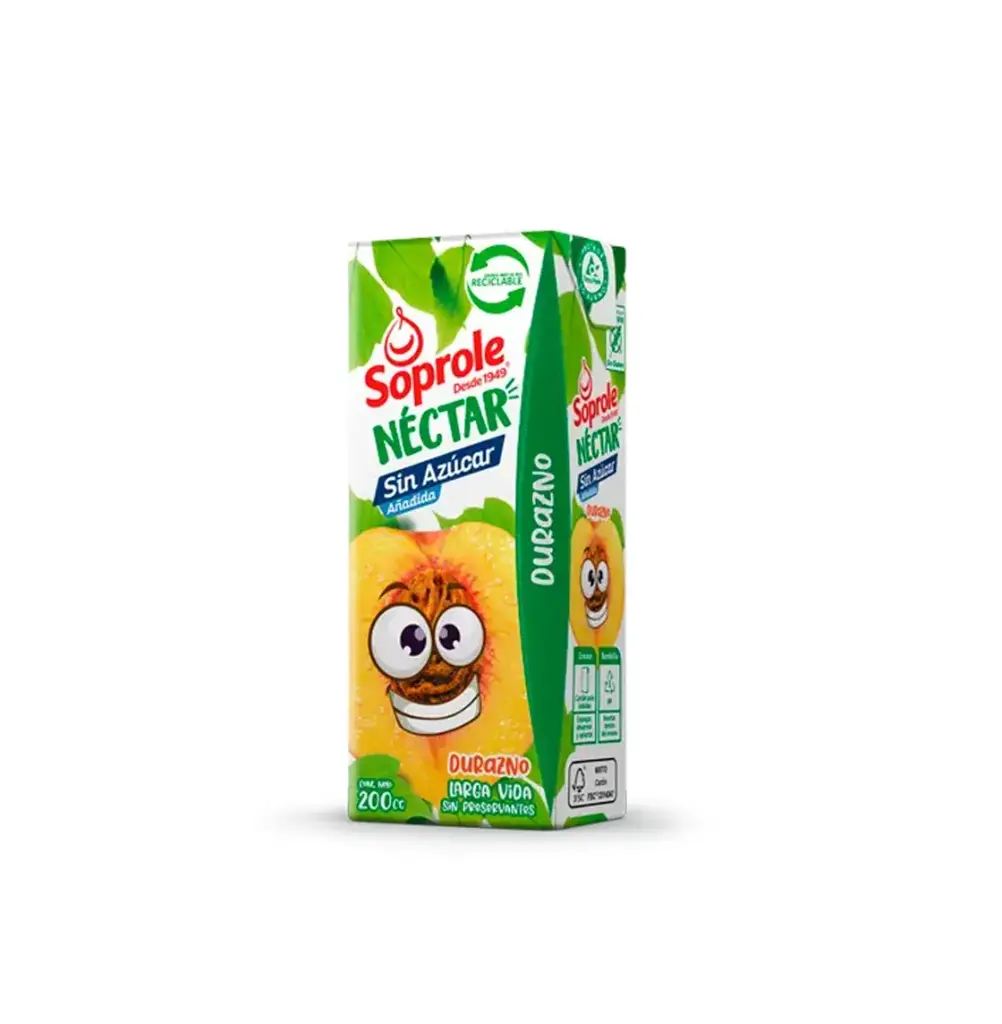 JUGO DURAZNO 6 X 200 CC SOPROLE                               