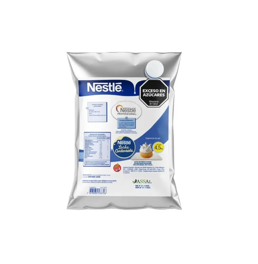 LECHE CONDENSADA BOLSA 4 X 4,5 KG NESTLE                      