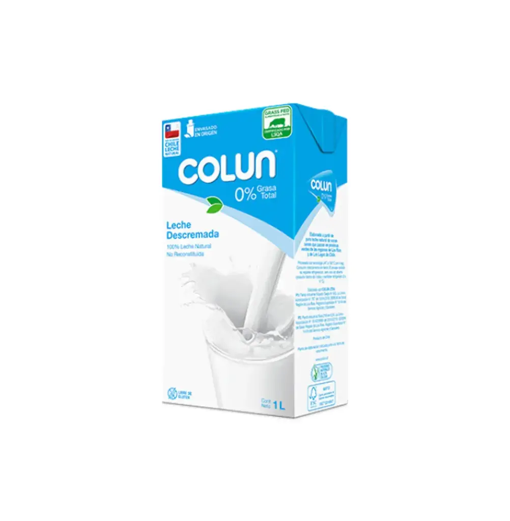 LECHE DESCREMADA 12 X 1 LT COLUN                              