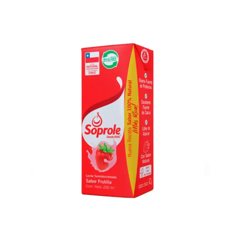LECHE FRUTILLA 6 X 200 ML SOPROLE                             