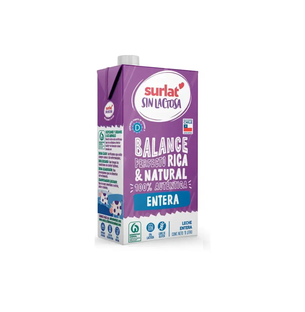 [7505] LECHE S/LACTOSA ENTERA SURLAT 1LT