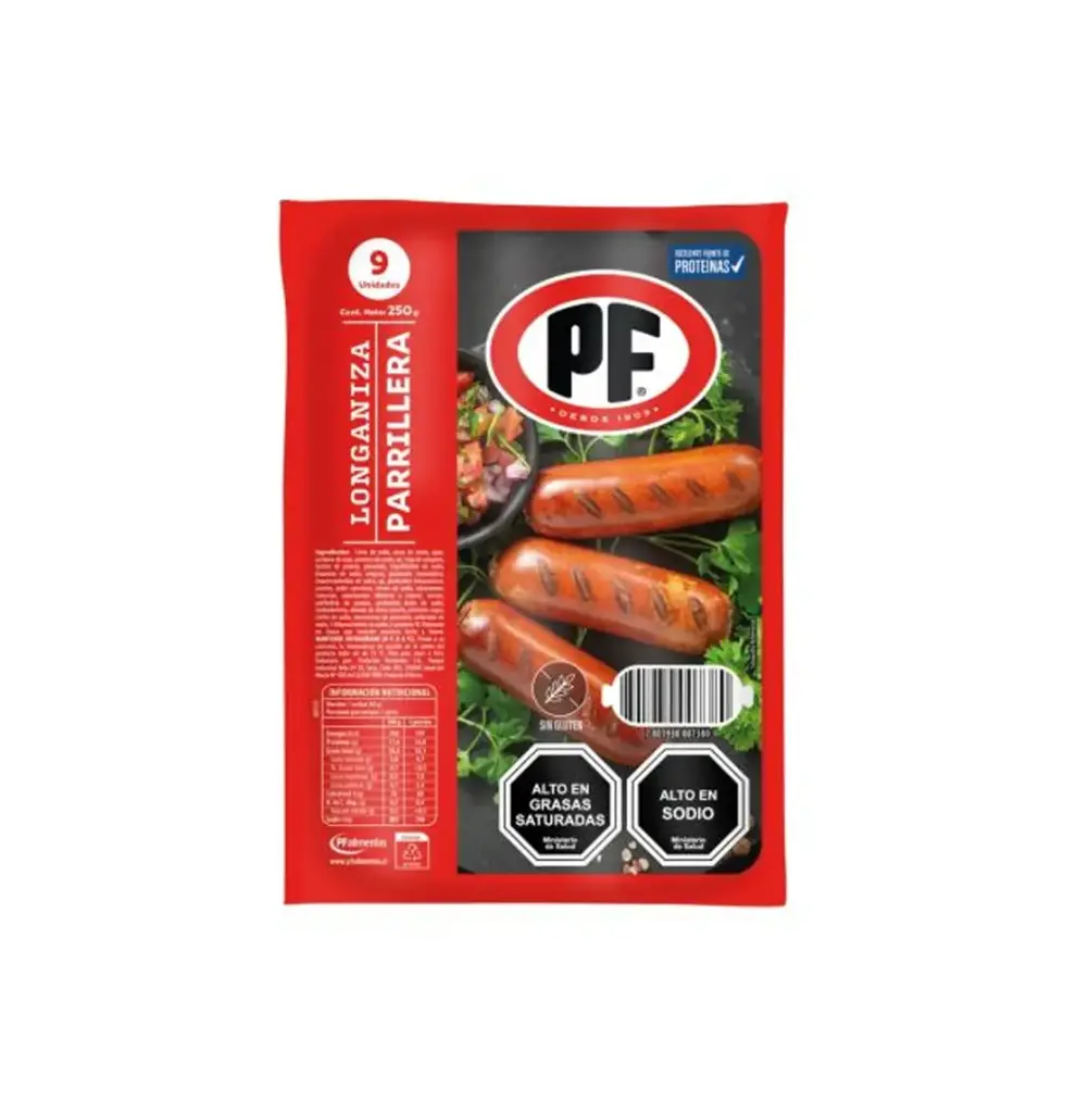 LONGANIZA PARRILLERA 9 X 250 GR PF                            
