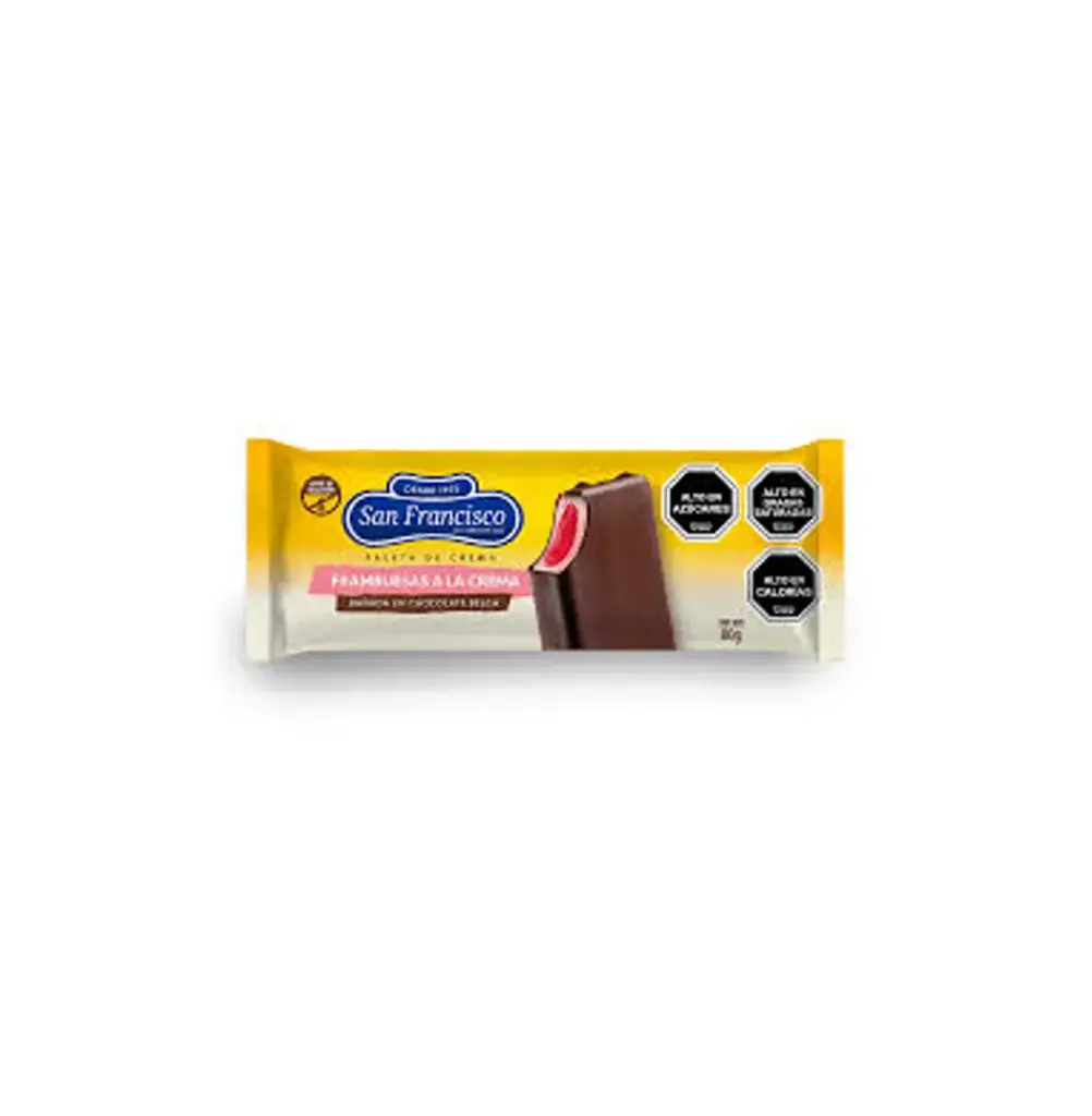 PALETA FRAMBUESA A LA CREMA 16*80 GR SAN FRANCISCO  
