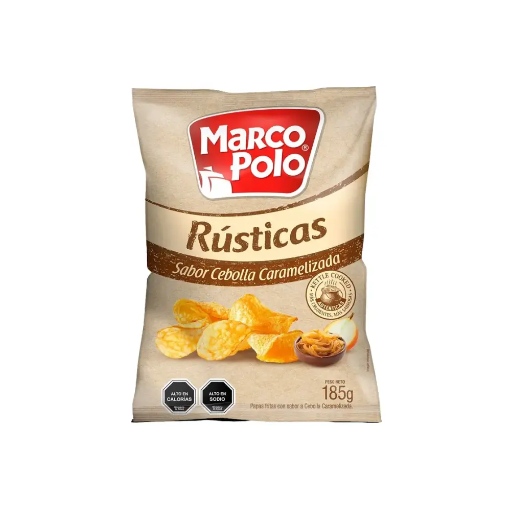 PAPAS FRITAS RUSTICAS CEBOLLA CARAMELIZADA 12 X 185 GR        