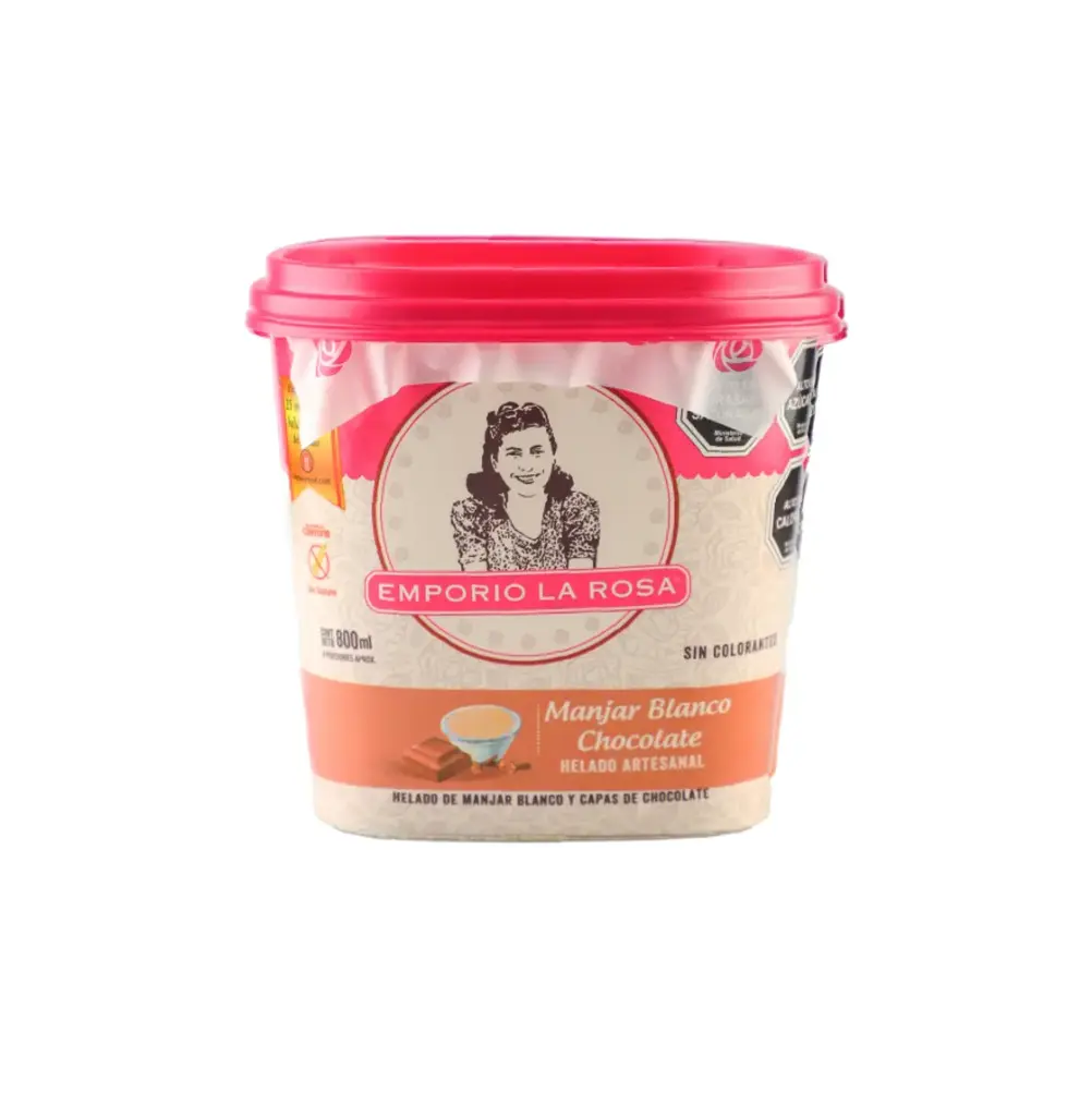 POTE HELADO ARTESANAL MANJAR BLANCO CHOC 6*550 GR EMPORIO LA ROSA