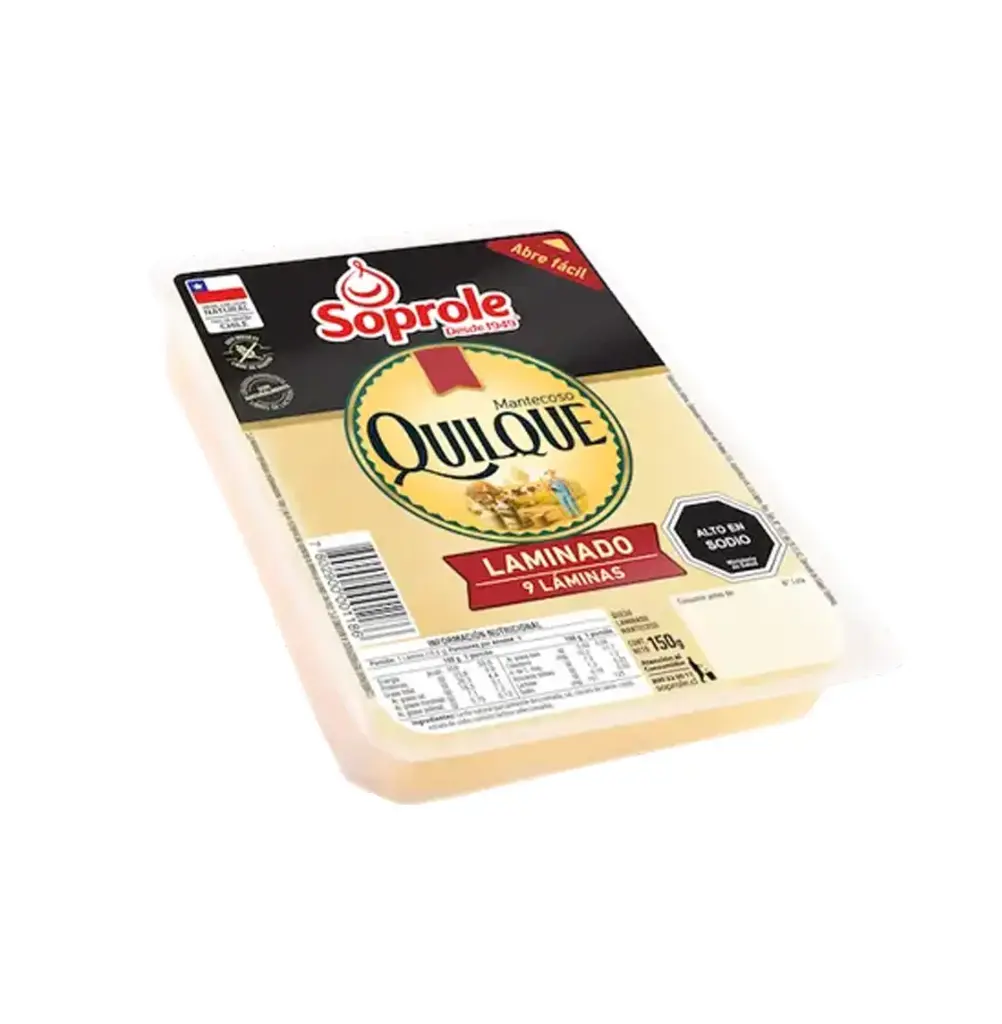 QUESO MANTECOSO LAMINADO QUILQUE  150 GR SOPROLE          
