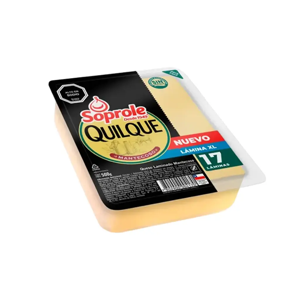 QUESO MANTECOSO LAMINADO QUILQUE 500 GR SOPROLE          