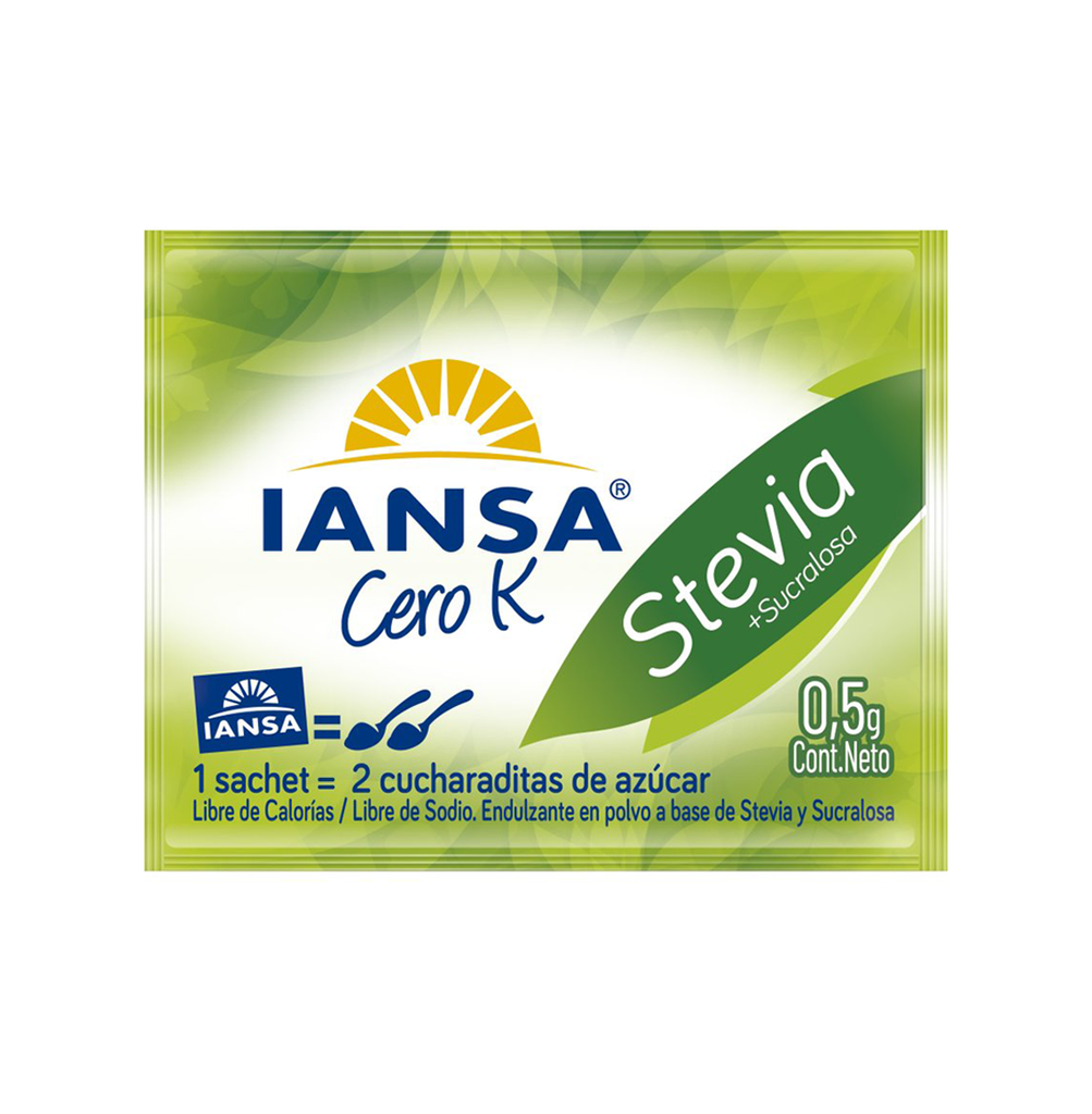 STEVIA CERO K SACHET 2000 X 0,5 GR IANSA                      