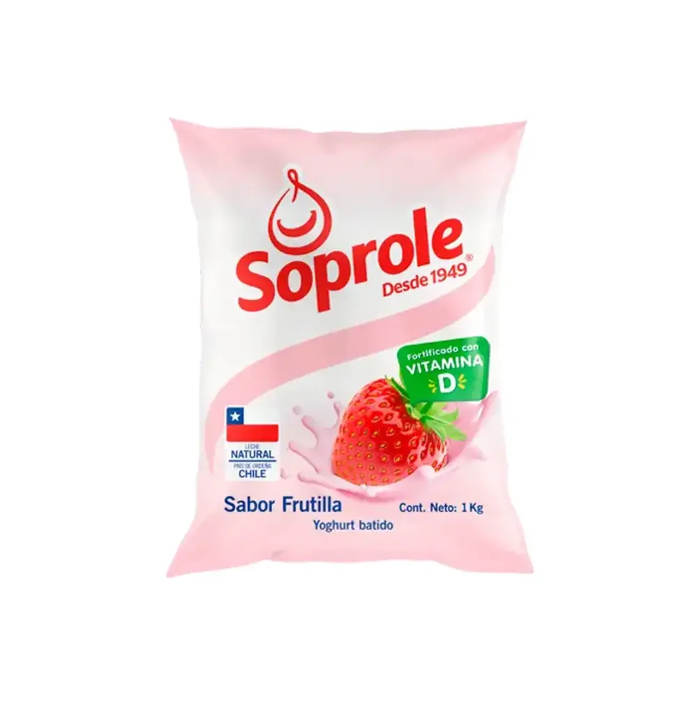 YOGUR BOLSA FRUTILLA 1 LT SOPROLE                             