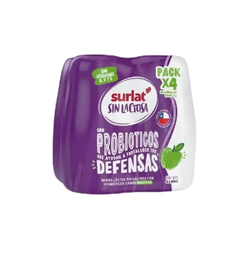 YOGURT PROB SURLAT S/LACTOSA MANZ 4X80GR.                      