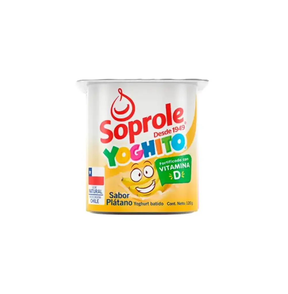 YOGUR YOGITO BATIDO PLATANO 4 X 120 GR SOPROLE                