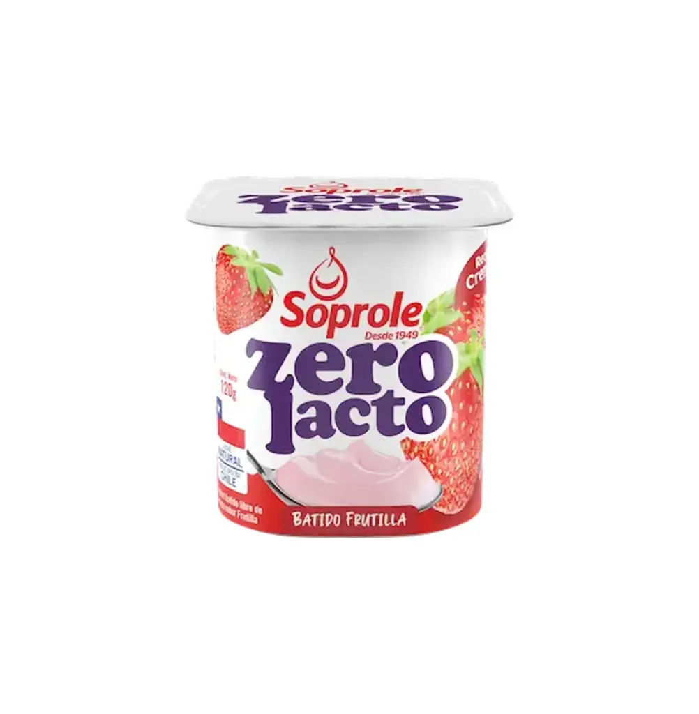 YOGUR ZEROLACTO FRUTILLA 4 X 120 GR SOPROLE                   