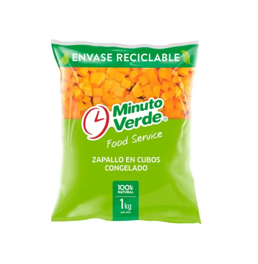 ZAPALLO CUBO IQF 13*1 KG MINUTO VERDE                         