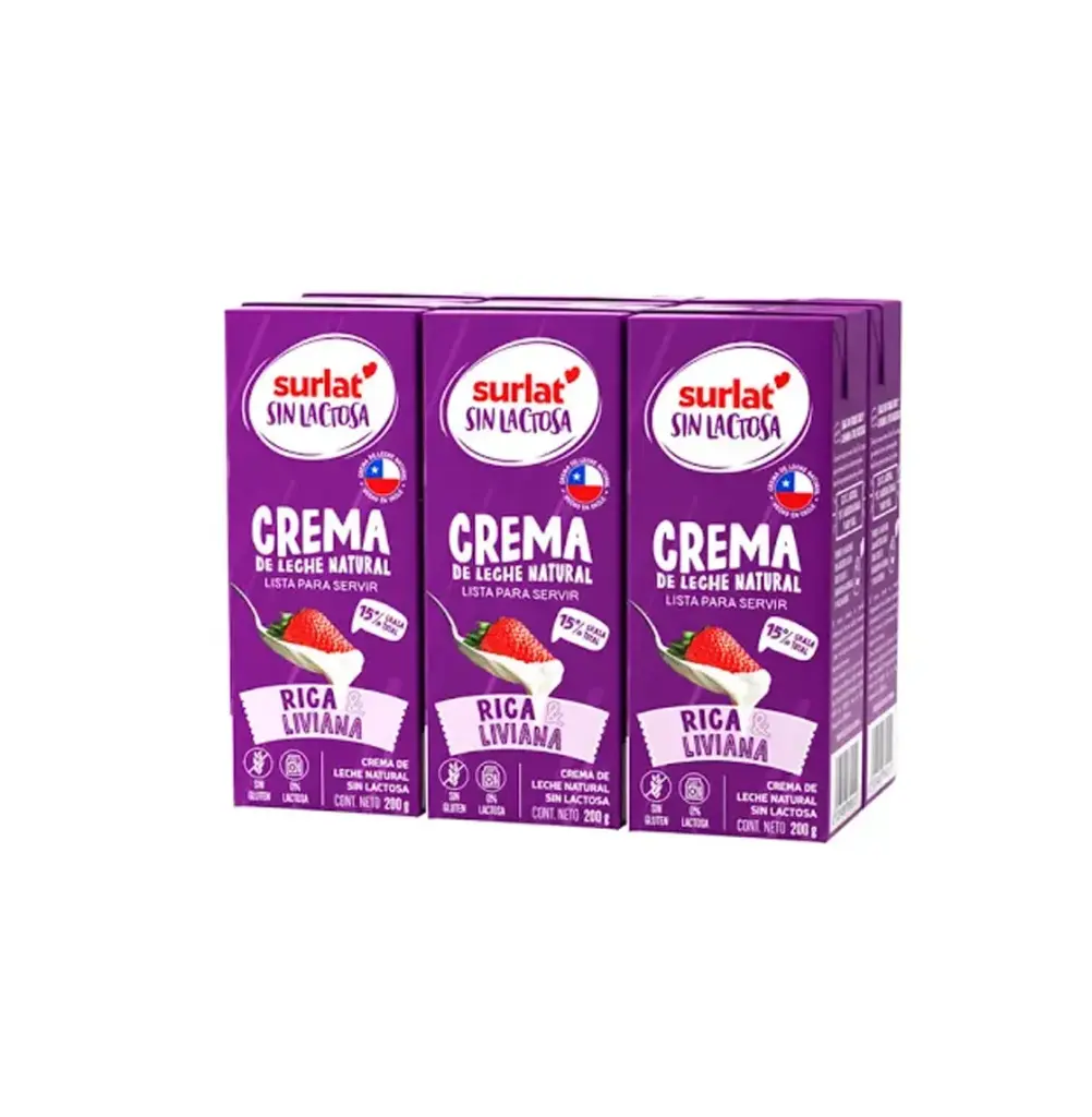 CREMA S/LACTOSA 6 X 200 ML  SURLAT                            
