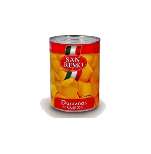 [1423] DURAZNO CUBO 425 GR SAN REMO                             