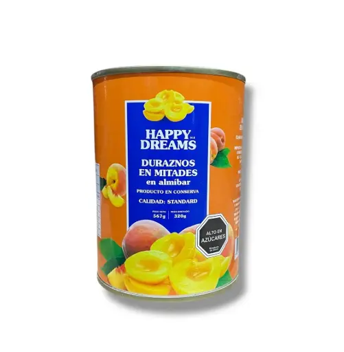 [1859] DURAZNOS MITADES 24 X 570 GR HAPPY DREAM                 