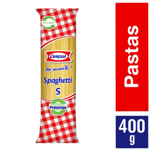 [1520] FIDEOS SPAGHETTI 5   5 X 400 GR CAROZZI                 