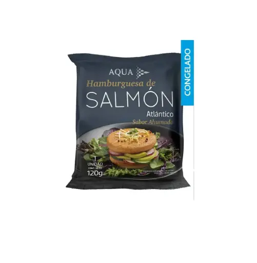 [1163] HAMBURGUESA SALMON 24 X 120 GR AQUA AGROSUPER                 