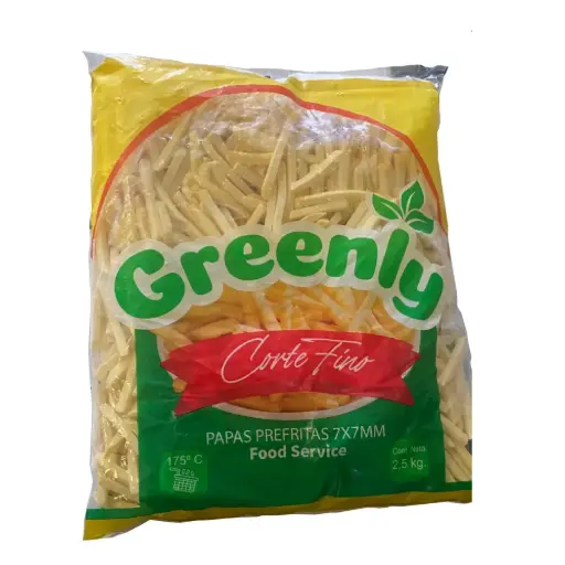 [2301] PAPAS PREFRITAS 07 MM  4 X 2.5 KG GREENLY                     