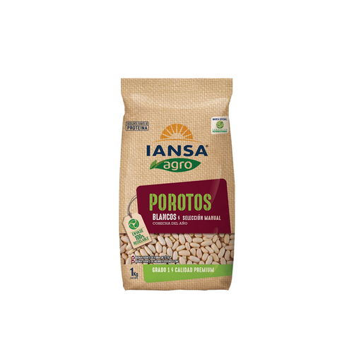 [445] POROTOS BLANCOS 10 X 1 KG IANSA                               