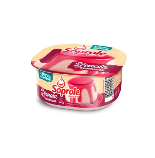 [7085] POSTRE SEMOLA C/FRAMBUESA 4 X 140 GR SOPROLE                  