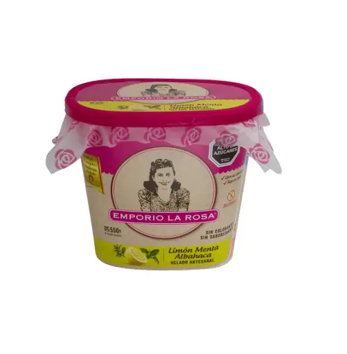 [5305] POTE HELADO ARTESANAL LIMON MENTA ALBAHACA 6*550 GR EMPORIO LA ROSA
