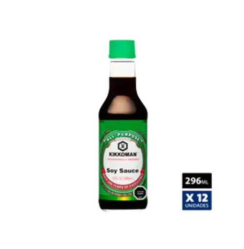 [1776] SALSA DE SOYA LIBRE DE SODIO 12 X 296 CC KIKKOMAN TRAVERSO    