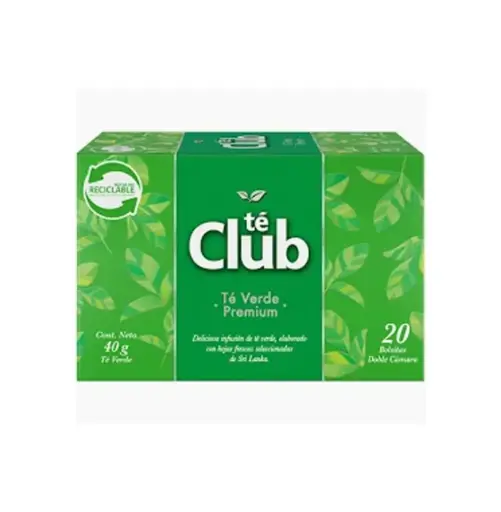 [1738] TE CLUB VERDE 50 X 20 BOLSITAS                                