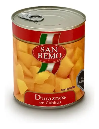 Durazno Cubos 820 g, San Remo